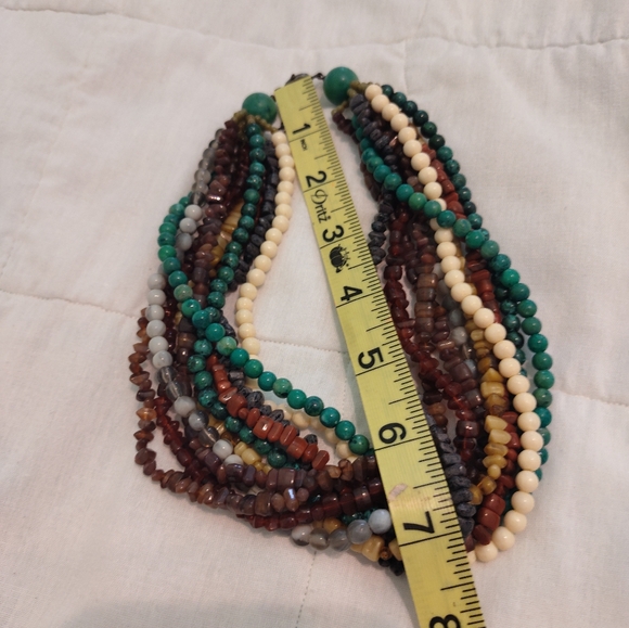 Multicolor Beaded Multi Strand Necklace - Picture 4 of 6